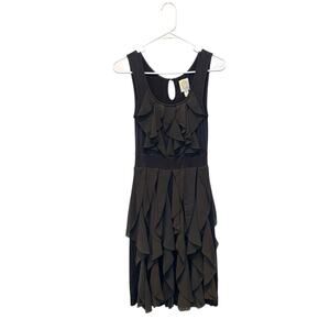 Anthropologie Ric Rac Rising Vapors Sleeveless Ruffled Dress Gray Size XS